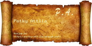 Petky Attila névjegykártya